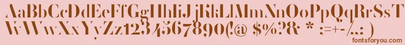 フォントFemoralisRegular – ピンクの背景に茶色のフォント