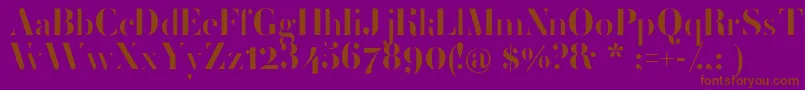 Шрифт FemoralisRegular – коричневые шрифты на фиолетовом фоне