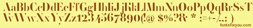 Czcionka FemoralisRegular – brązowe czcionki na żółtym tle