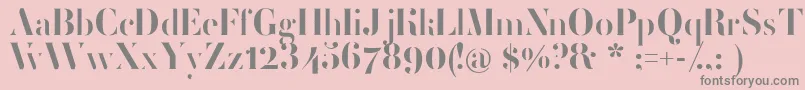 FemoralisRegular-Schriftart – Graue Schriften auf rosa Hintergrund