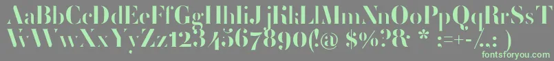 フォントFemoralisRegular – 灰色の背景に緑のフォント
