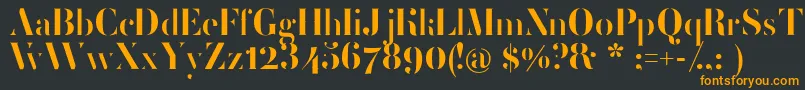 Шрифт FemoralisRegular – оранжевые шрифты на чёрном фоне
