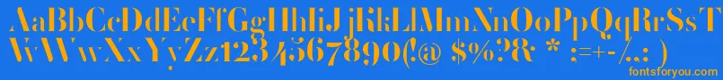 Шрифт FemoralisRegular – оранжевые шрифты на синем фоне