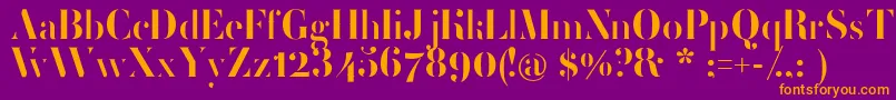 FemoralisRegular Font – Orange Fonts on Purple Background