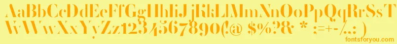 FemoralisRegular Font – Orange Fonts on Yellow Background