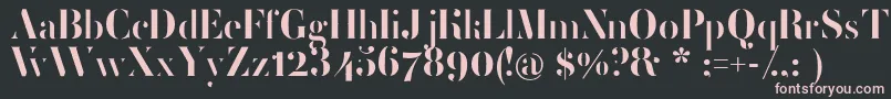 FemoralisRegular-fontti – vaaleanpunaiset fontit mustalla taustalla