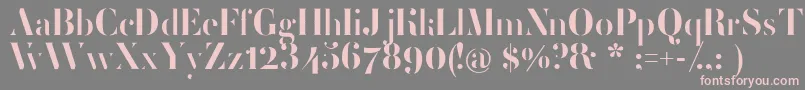FemoralisRegular-fontti – vaaleanpunaiset fontit harmaalla taustalla