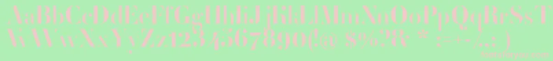 FemoralisRegular-fontti – vaaleanpunaiset fontit vihreällä taustalla