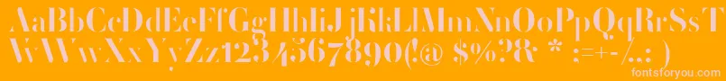 FemoralisRegular-fontti – vaaleanpunaiset fontit oranssilla taustalla