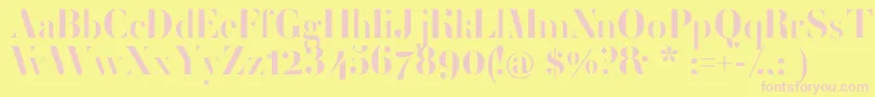 FemoralisRegular Font – Pink Fonts on Yellow Background