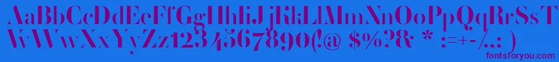 Шрифт FemoralisRegular – фиолетовые шрифты на синем фоне