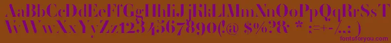 FemoralisRegular-fontti – violetit fontit ruskealla taustalla