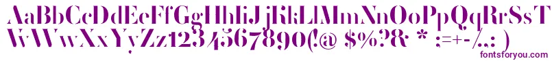 FemoralisRegular-Schriftart – Violette Schriften auf weißem Hintergrund