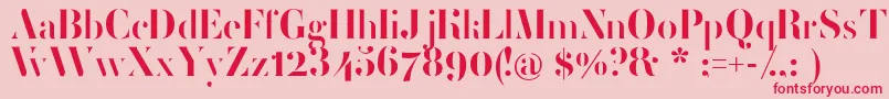 Шрифт FemoralisRegular – красные шрифты на розовом фоне