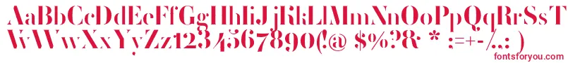 FemoralisRegular-fontti – punaiset fontit valkoisella taustalla