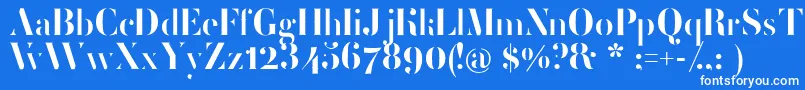 フォントFemoralisRegular – 青い背景に白い文字