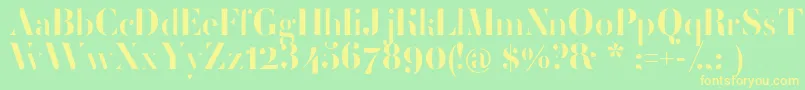 FemoralisRegular Font – Yellow Fonts on Green Background