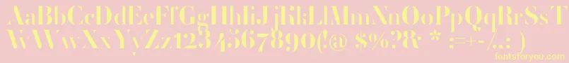 Шрифт FemoralisRegular – жёлтые шрифты на розовом фоне