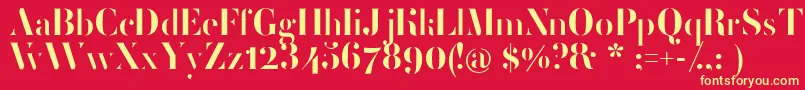 FemoralisRegular Font – Yellow Fonts on Red Background