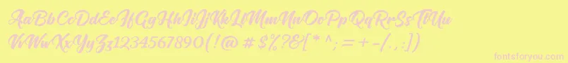 Flaming Font – Pink Fonts on Yellow Background