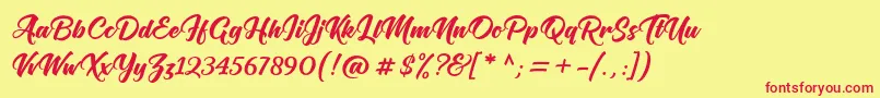 Flaming Font – Red Fonts on Yellow Background