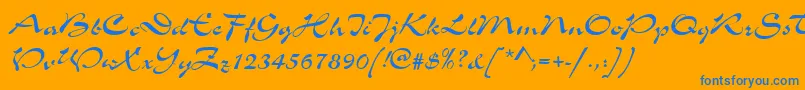 SoledadRegular-Schriftart – Blaue Schriften auf orangefarbenem Hintergrund