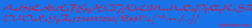 SoledadRegular Font – Red Fonts on Blue Background