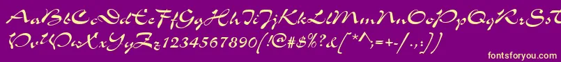 SoledadRegular Font – Yellow Fonts on Purple Background