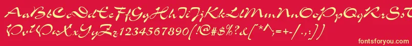 SoledadRegular Font – Yellow Fonts on Red Background