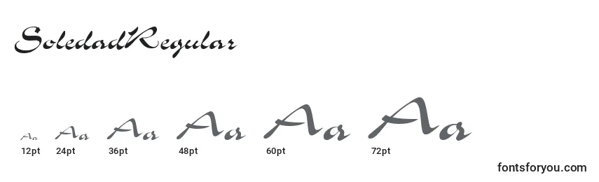SoledadRegular Font Sizes