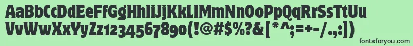 Czcionka MotterCorpusCondOsItcTt – czarne czcionki na zielonym tle