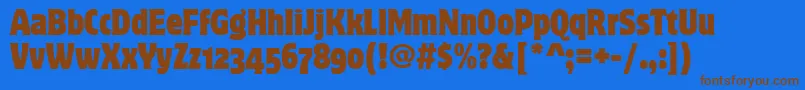 Weitere Informationen zur MotterCorpusCondOsItcTt-Schriftart MotterCorpusCondOsItcTt-Schriftart – Braune Schriften auf blauem Hintergrund