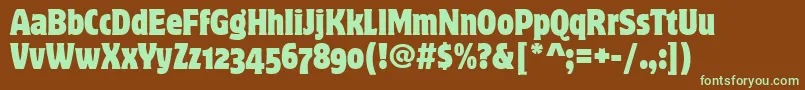 Шрифт MotterCorpusCondOsItcTt – зелёные шрифты на коричневом фоне