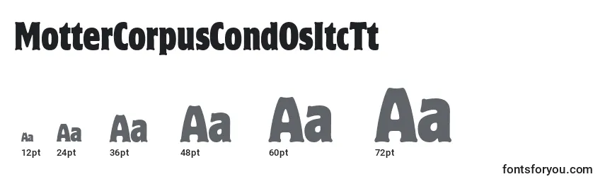 MotterCorpusCondOsItcTt Font Sizes
