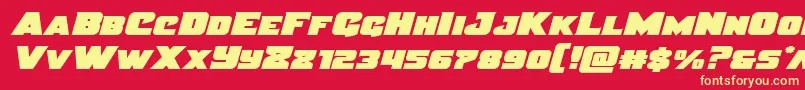 Justiceexpand Font – Yellow Fonts on Red Background