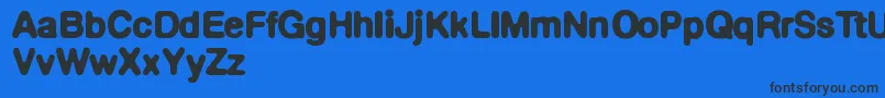 Defontedemigras Font – Black Fonts on Blue Background