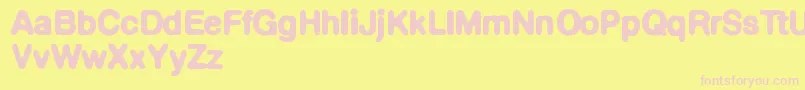 Defontedemigras Font – Pink Fonts on Yellow Background