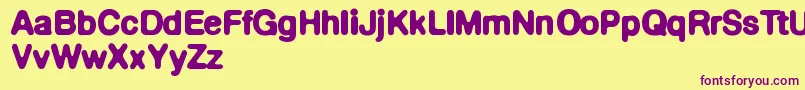 Defontedemigras Font – Purple Fonts on Yellow Background
