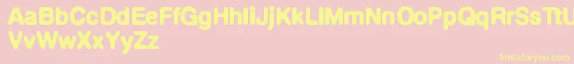 Defontedemigras Font – Yellow Fonts on Pink Background