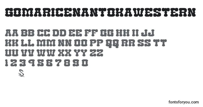 Schriftart GomariceNantokaWestern – Alphabet, Zahlen, spezielle Symbole