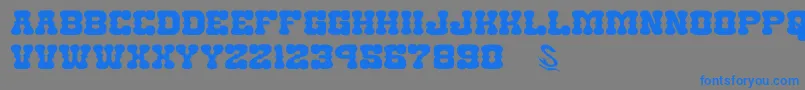GomariceNantokaWestern Font – Blue Fonts on Gray Background