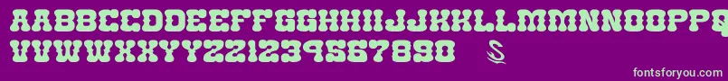 GomariceNantokaWestern Font – Green Fonts on Purple Background