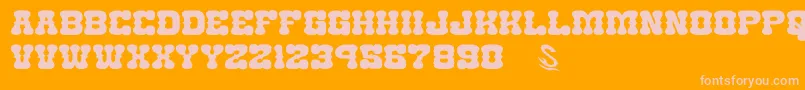 GomariceNantokaWestern Font – Pink Fonts on Orange Background