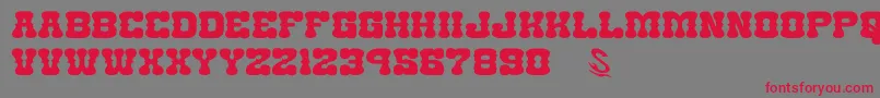 GomariceNantokaWestern Font – Red Fonts on Gray Background