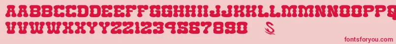 GomariceNantokaWestern Font – Red Fonts on Pink Background