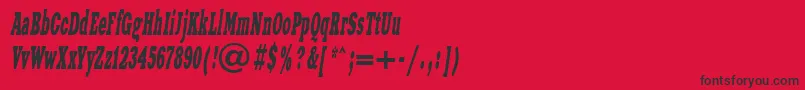 Czcionka XeniawesterncttItalic – czarne czcionki na czerwonym tle