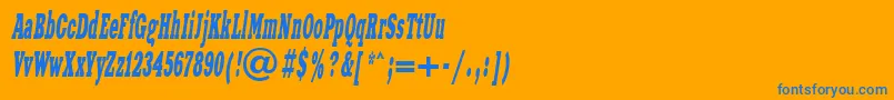 フォントXeniawesterncttItalic – オレンジの背景に青い文字