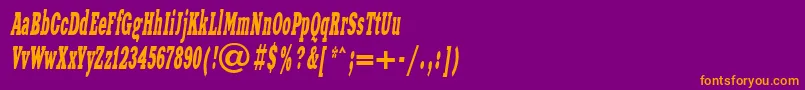 XeniawesterncttItalic-fontti – oranssit fontit violetilla taustalla