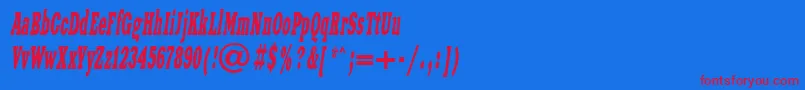 XeniawesterncttItalic Font – Red Fonts on Blue Background