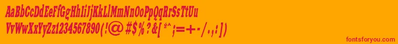 XeniawesterncttItalic Font – Red Fonts on Orange Background